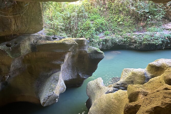 Charco Azul, Hidden Caves, Waterfalls, Beach, Free Adult Drinks - Charco Azul: blue water, rocks, and optional jumps