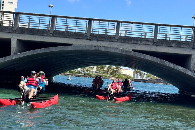 Day Adventure Chiliboats Waterbike – Condado Lagoon - Getting comfortable on a two-person Chiliboat