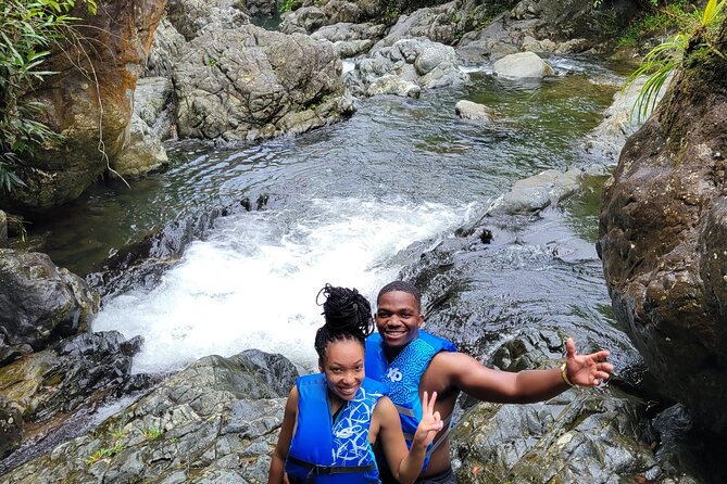 El Yunque Rainforest - Waterslide, Cliff jump, and Rope swing! - The natural pool and its four choices