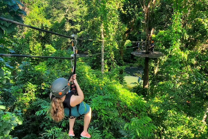 El Yunque Ziplining with River and Beach Visit - The short forest walk to the Mameyes River