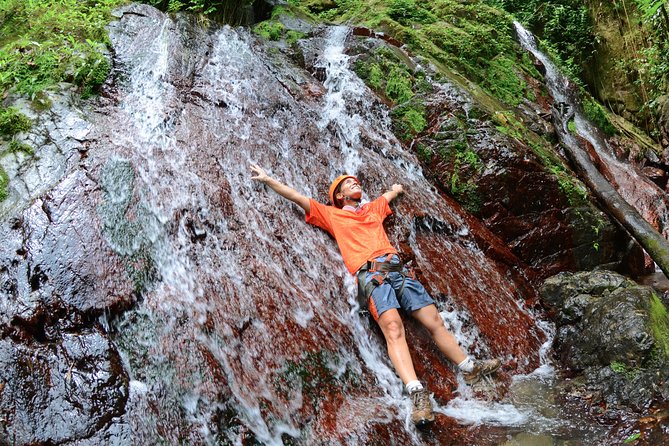Full-Day Zipline and Waterfall Rappelling Adventure Near San Juan - Getting ready at the forest base