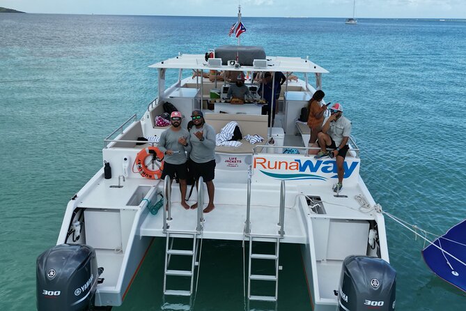Icacos Double Dip Power Catamaran Snorkel & Beach Tour - The first snorkeling stop at a live coral reef