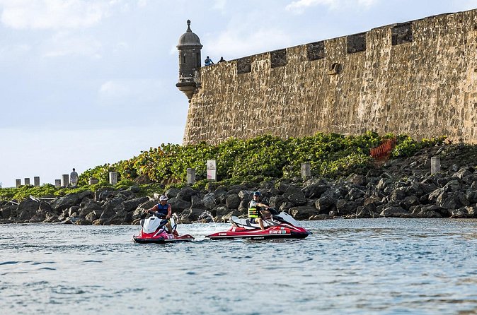 Jet Ski Tours in Old San Juan for Families and Friends - Passing La Fortaleza and the harbor traffic