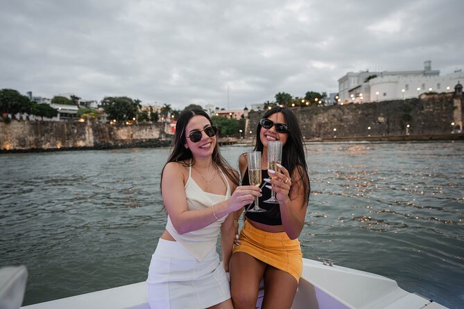 Private Old San Juan Bay Boat Sunset-Night Cruise - Champagne, music, and the small charcuterie board