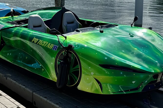 San Juan PR Watersports Car Rental Green Infinity - Driving a jet car across San Juan Bay