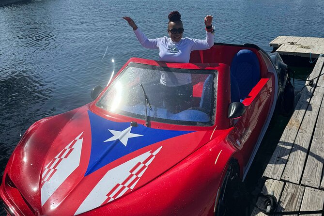 San Juan Watersports Car Rentals Red Bugatti - The safety briefing matters more than the photos