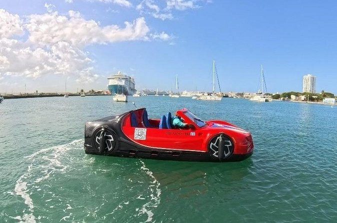 San Juan Watersports Car Rentals Red Bugatti - The view and the photo factor