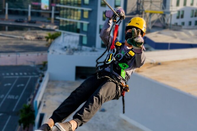 Zipline Sky Bull in Urban Environment in Toroverde urban park San Juan - An urban zipline instead of a forest adventure